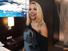 Blonde Ginger Hell makes a kinky guy cum faster than anyone else