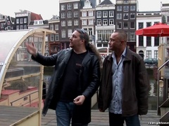 Hooker with huge hooters fucks him and jerks him off