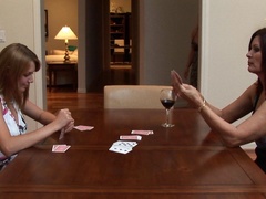 Pink satin is sexy on the slim blonde this hot milf craves