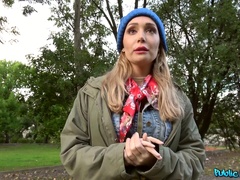 Blowing a hard penis in the forest is amazing for Lola Bambola