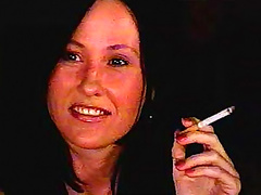 Pretty milf amateur smokes and smiles