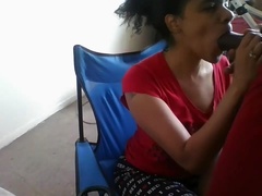 Sucking Dark Brown Cock