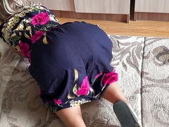 A woman with a big and hot ass got on her knees so that a dick would be inserted into her anal