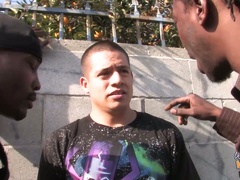 Amazing cougar fucks two Black guys and gets facialed