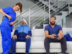 Seductive nurse gets her hands on a merciless cock