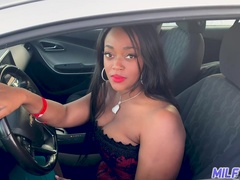 Fingering turns on charming busty black hottie Roxie Ray and she is ready for doggy