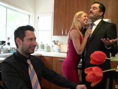 Blonde MILF wants to attain the best orgasm with hubby's friend