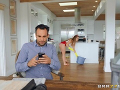 MILF cleans around the house and wants a bit of attention