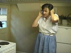 Expirienced woman plays with a dildo before shagging a guy