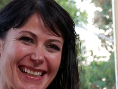 Interracial gang bang along a busty mom