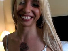 Charming blonde hottie with big mouth Megan Sweet knows how to please a man